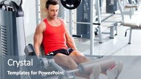  Presentation with club training - Audience pleasing PPT theme consisting of power sports - gym fitness club indoor backdrop and a gray colored foreground