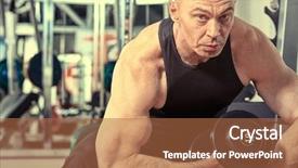  Presentation with sporty - Cool new presentation theme with power sports - mature sporty man backdrop and a  colored foreground