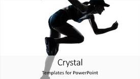  Presentation with woman runner - Cool new presentation with power sports - one caucasian woman runner jogger backdrop and a white colored foreground