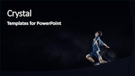  Presentation with sport blue - Audience pleasing theme consisting of power sports - running man in blue sport backdrop and a black colored foreground