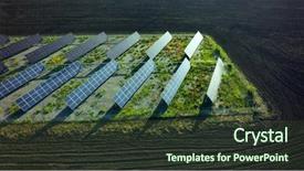  Presentation with solar battery power - Audience pleasing slide deck consisting of power station alternative energy backdrop and a tawny brown colored foreground