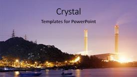  Presentation with coal power plant - Cool new presentation theme with power station and cement plant backdrop and a light blue colored foreground