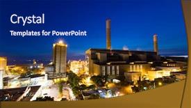  Presentation with coal power plant - Slide deck consisting of power station and cement plant background and a navy blue colored foreground