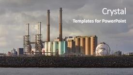  Presentation with station - Colorful slide set enhanced with power station and silos backdrop and a gray colored foreground