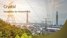  Presentation with gas station - Slide deck consisting of power station and tower grey background and a cream colored foreground