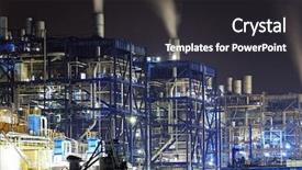  Presentation with fossil fuel - Colorful slide set enhanced with power station at night backdrop and a dark gray colored foreground