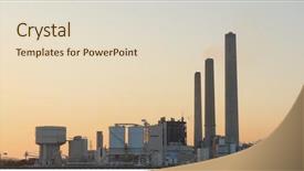  Presentation with thermal power station boiler - Audience pleasing slides consisting of power station in hong kong backdrop and a lemonade colored foreground