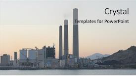  Presentation with thermal power station boiler - Theme with power station in lamma island background and a light gray colored foreground