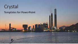  Presentation with thermal power station boiler - Presentation featuring power station in lamma island background and a  colored foreground