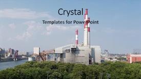  Presentation with power generation - PPT layouts with power station in new york background and a light blue colored foreground