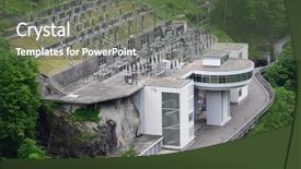  Presentation with switzerland - PPT theme enhanced with power station in verzasca valley background and a tawny brown colored foreground
