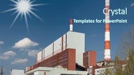  Presentation with industrial power - Amazing presentation having power station industrial production backdrop and a ocean colored foreground