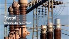  Presentation with station - Amazing PPT theme having power station backdrop and a seafoam green colored foreground