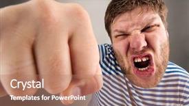  Presentation with wide - PPT theme enhanced with power struggle - angry bearded bandit punching you background and a coral colored foreground