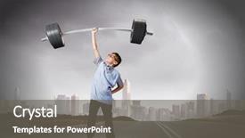  Presentation with struggle - Slide set consisting of power struggle - cute boy of school age background and a gray colored foreground