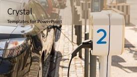  Presentation with power supply - PPT layouts having power supply for electric car background and a coral colored foreground