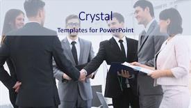  Presentation with business and politics handshake - Amazing slides having power team work - handshake business partners before business backdrop and a  colored foreground