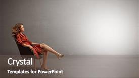  Presentation with modeling - Amazing presentation theme having power template - young beautiful woman modeling backdrop and a violet colored foreground