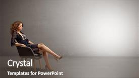  Presentation with modeling - Slide set enhanced with power template - young beautiful woman modeling background and a gray colored foreground