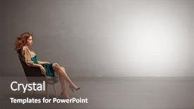  Presentation with modeling - Theme enhanced with power template - young beautiful woman modeling background and a gray colored foreground