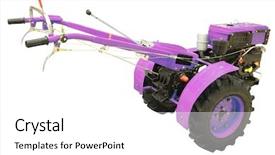  Presentation with power - PPT theme consisting of power tiller - cultivator under the white background background and a white colored foreground