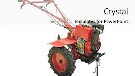  Presentation with power - Theme having power tiller - cultivator under the white background background and a white colored foreground