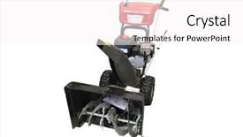  Presentation with power - Audience pleasing presentation theme consisting of power tiller - cultivator under the white background backdrop and a  colored foreground