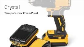  Presentation with power electronic - Slides having power-tool-battery-charger-electronic background and a white colored foreground