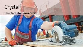  Presentation with power poind marketin educativa para desc - Presentation design consisting of power tool circular saw machine background and a lemonade colored foreground