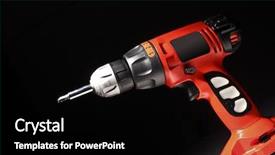  Presentation with drill - Amazing PPT theme having power tools - fine detail image of classic backdrop and a black colored foreground