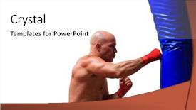  Presentation with boxer - Amazing presentation having power training - boxer hitting the sandbag hard backdrop and a white colored foreground