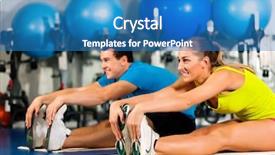  Presentation with gym - Slides having power training - couple in colorful cloths background and a teal colored foreground