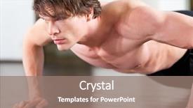  Presentation with office ergonomics man worker exercising - Cool new slide deck with power training - muscular man exercising by doing backdrop and a  colored foreground