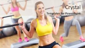  Presentation with small group working - PPT layouts featuring power training - picture of female group working background and a  colored foreground