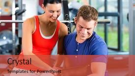  Presentation with personal training - Audience pleasing PPT layouts consisting of power training - woman with her personal fitness backdrop and a  colored foreground