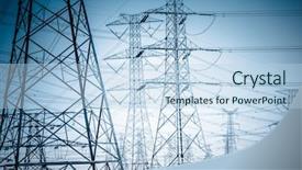 Presentation with high voltage - Cool new slide deck with power transmission - high voltage towers with sky backdrop and a light blue colored foreground