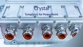  Presentation with connector - Audience pleasing theme consisting of power transmission - powerful high-voltage electrical connector backdrop and a light blue colored foreground