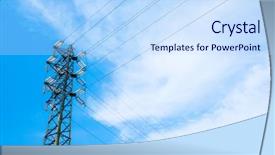 Presentation with power transmission line - Audience pleasing slides consisting of power transmission line pole backdrop and a sky blue colored foreground