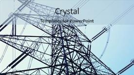 Presentation with power transmission - Amazing presentation theme having power transmission tower on sky backdrop and a light blue colored foreground