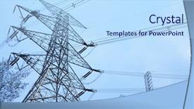  Presentation with power transmission - Presentation having power transmission tower background and a light blue colored foreground