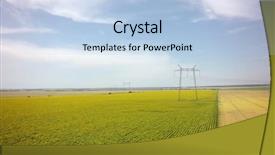  Presentation with power transmission - Amazing presentation having power transmission towers over green backdrop and a light blue colored foreground