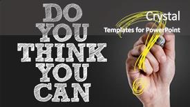  Presentation with think - Amazing slides having power up - hand writing the text do backdrop and a dark gray colored foreground