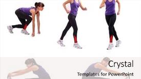  Presentation with active lifestyle - Presentation having power walking - beautiful sporty young woman background and a  colored foreground