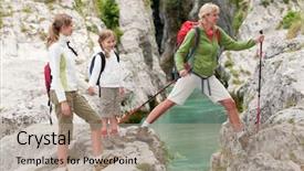  Presentation with family tree reunion - Amazing slide set having power walking - mountain trek - family crossing backdrop and a coral colored foreground