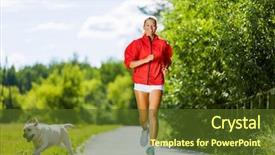  Presentation with dog park - Audience pleasing slides consisting of power walking - young attractive sport girl running backdrop and a  colored foreground