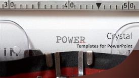  Presentation with power - Slide deck consisting of power-word-written background and a light gray colored foreground