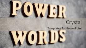  Presentation with power - Slides with power-words-text background and a mint green colored foreground