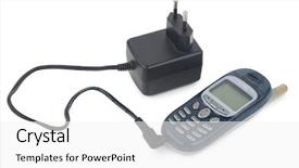  Presentation with solar cell charger - Presentation theme consisting of powerbank - cell phone and charger background and a white colored foreground