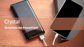  Presentation with powerbank - Audience pleasing presentation theme consisting of powerbank charges smartphone isolated backdrop and a coral colored foreground