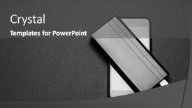  Presentation with powerbank - Audience pleasing PPT theme consisting of powerbank-charges-smartphone-isolated backdrop and a dark gray colored foreground